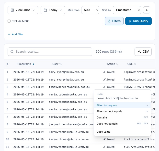 Log retention and search